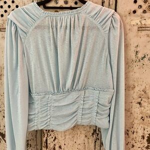 Chic Blue Blouse with Elegant Design